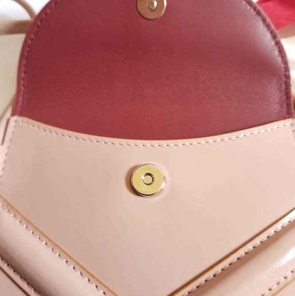 Alexander McQueen The Curve Leather Pouch Crossbody Bag Rose Gold … - Picture 4 of 6